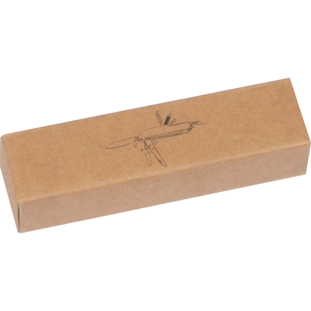 Taschenmesser aus Edelstahl mit Holzummantelung, beige